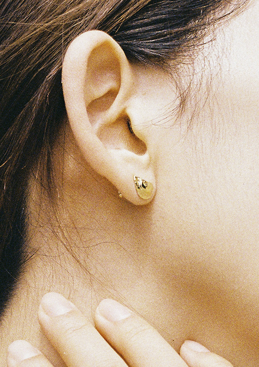 The Half Shattered Earring, Gold Vermeil