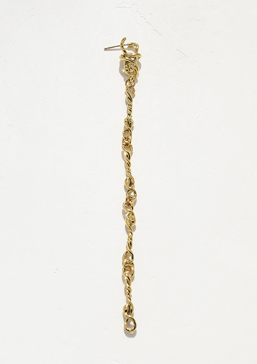 The Frayed Mooring Rope Single Earring, Gold Vermeil